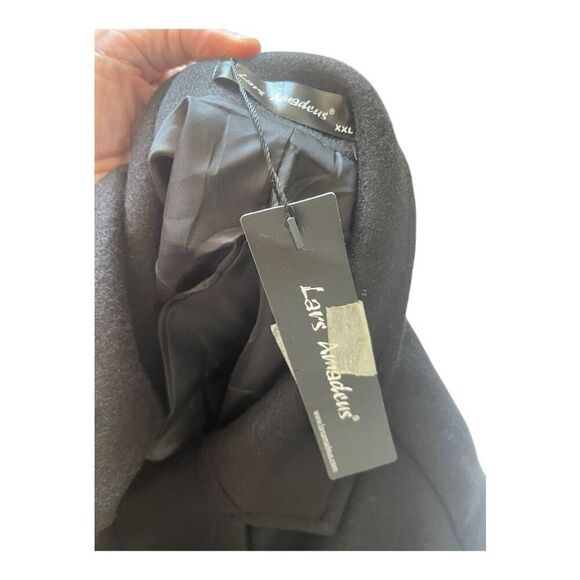 Lars Amaeous Long Black Jacket Career Capsule Wardrobe Size XL NWT - Picture 7 of 7